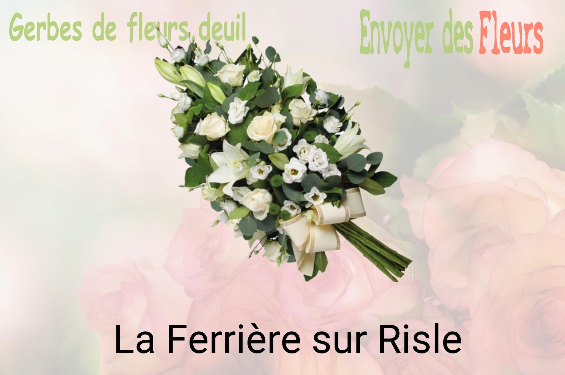 Gerbe de fleurs de deuil livrée à La Ferrière-sur-Risle
